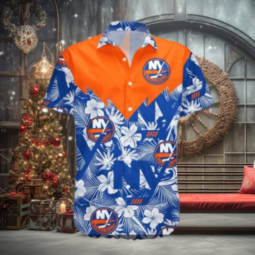 New York Islanders Hawaiian Shirt, Seamless Tropical Pattern Design