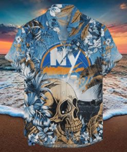 New York Islanders NHL Hawaiian Shirt Tropical Skull Design For Men Women