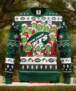 New York Jets 12 Grinch Xmas Day Christmas Ugly Sweater