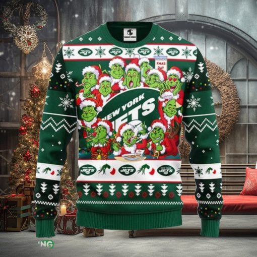 New York Jets 12 Grinch Xmas Day Xmas Ugly Christmas Sweater Best Christmas Gift Ideas