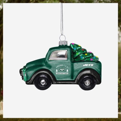 New York Jets Blown Glass Truck Ornament