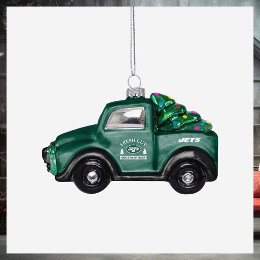 New York Jets Blown Glass Truck Ornament