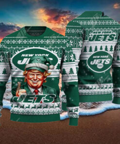 New York Jets Christmas Donald Trump Knitted Sweater