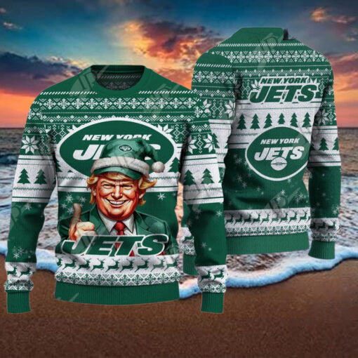 New York Jets Christmas Donald Trump Knitted Sweater