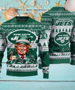 New York Jets Christmas Donald Trump Knitted Sweater