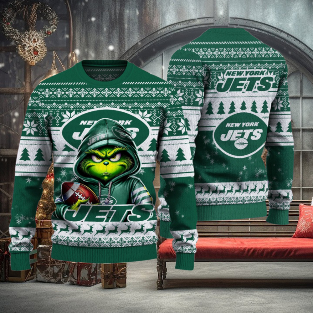 New York Jets Christmas Grinch Knitted Sweater New York Jets Christmas Grinch Knitted Sweater