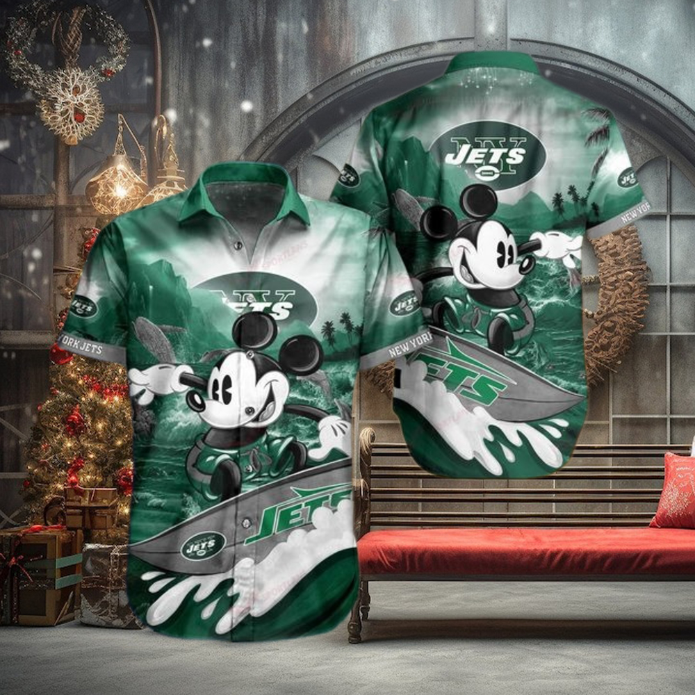 New York Jets Custom Funny Beach Outfit Hawaiian Shirt Men New York Jets Custom Funny Beach Outfit Hawaiian Shirt Men