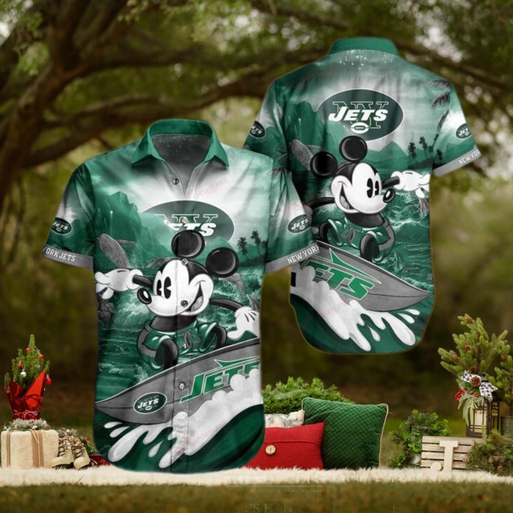 New York Jets Custom Funny Beach Outfit Hawaiian Shirt Men New York Jets Custom Funny Beach Outfit Hawaiian Shirt Men