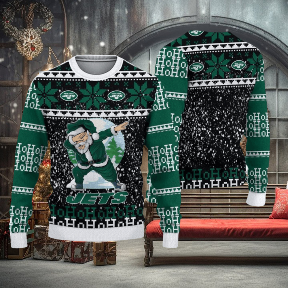 New York Jets Dabbing Santa Christmas Sweater New York Jets Dabbing Santa Christmas Sweater