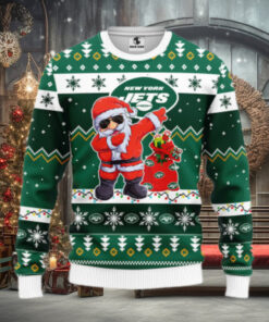 New York Jets Dabbing Santa Claus Ugly Christmas Sweater
