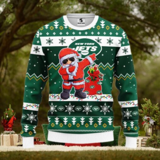 New York Jets Dabbing Santa Claus Ugly Christmas Sweater