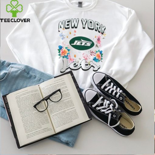 New York Jets Flower Logo Graphic Fleece Pullover T Shirt