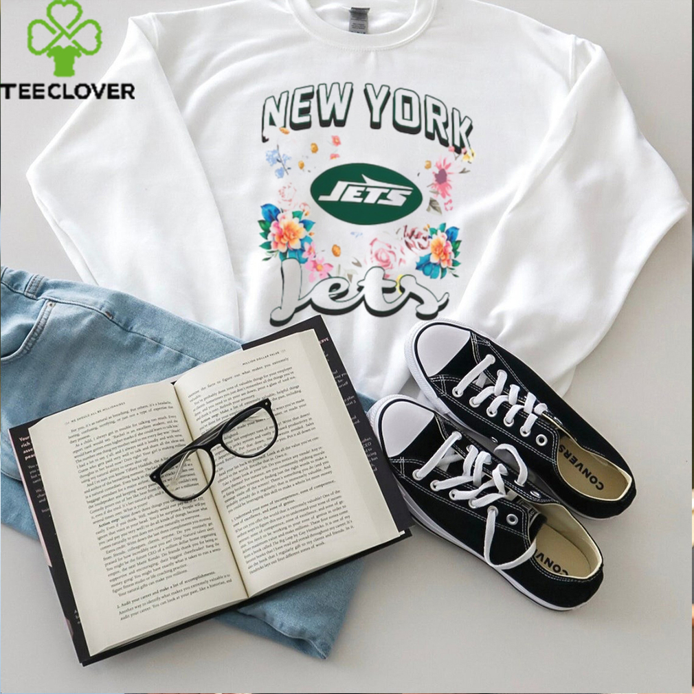 New York Jets Flower Logo Graphic Fleece Pullover T Shirt New York Jets Flower Logo Graphic Fleece Pullover T Shirt
