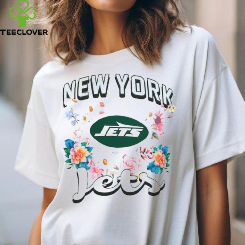 New York Jets Flower Logo Graphic Fleece Pullover T Shirt New York Jets Flower Logo Graphic Fleece Pullover T Shirt