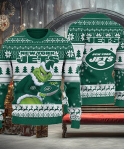 New York Jets Grinch Ugly Christmas Sweater
