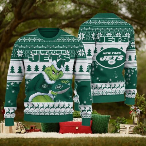 New York Jets Grinch Ugly Christmas Sweater
