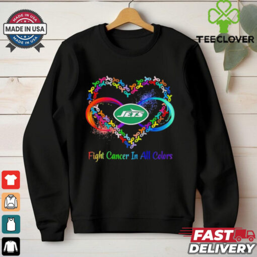 New York Jets Heart Fight Cancer in All Colors shirt