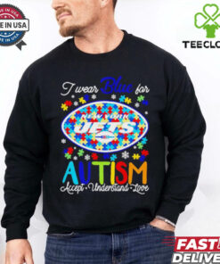 New York Jets I wear blue for Autism accept understand love shirt