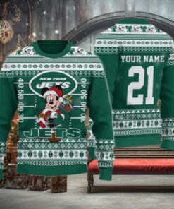 New York Jets Mickey Mouse Santa Ugly Christmas Sweater