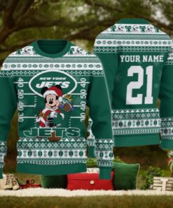 New York Jets Mickey Mouse Santa Ugly Christmas Sweater