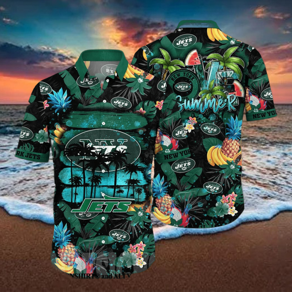 New York Jets NFL Floral All Over Print Classic Hawaiian Shirt - Teeclover