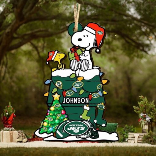 New York Jets NFL Snoopy Ornament Personalized Christmas 2023 Holidays