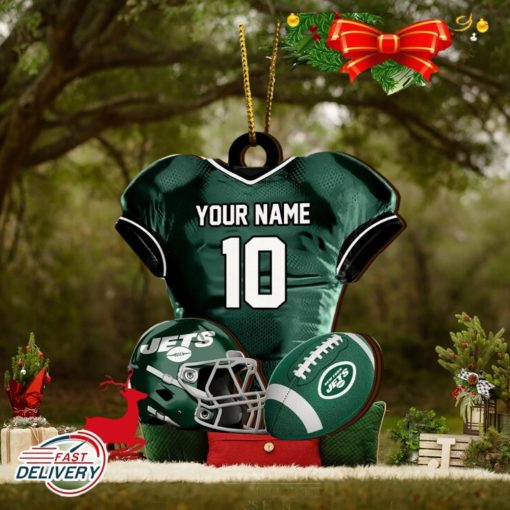 New York Jets NFL Sport Ornament Custom Name And Number 2023 Christmas Tree Decorations