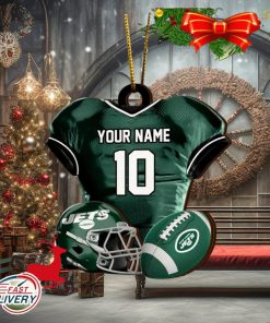 New York Jets NFL Sport Ornament Custom Name And Number 2023 Christmas Tree Decorations