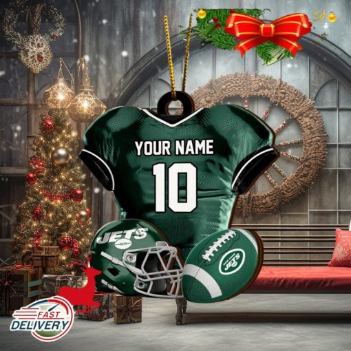 New York Jets NFL Sport Ornament Custom Name And Number 2023 Christmas Tree Decorations