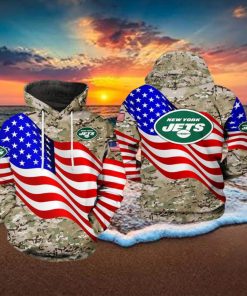 New York Jets NFL US Flag Camo Veteran Team 3D Printed Hoodie