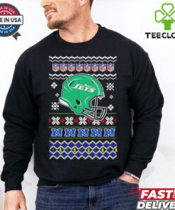 New York Jets NFL football Christmas helmet shirt