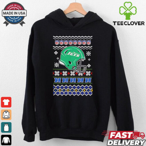 New York Jets NFL football Christmas helmet shirt