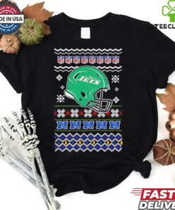 New York Jets NFL football Christmas helmet shirt