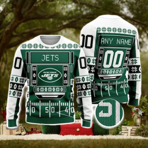 New York Jets Nfl Custom Name And Number For Sport Fans Ugly Christmas Sweater