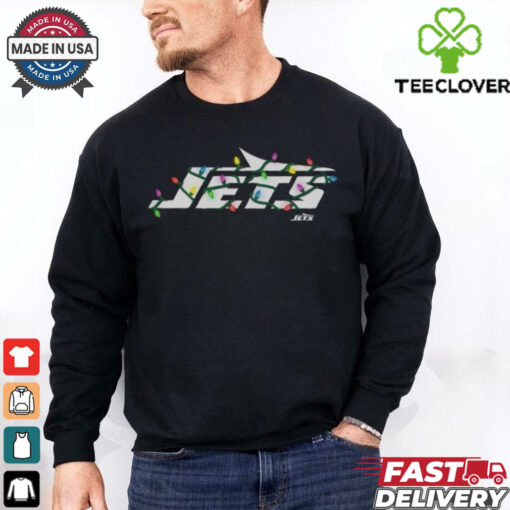 New York Jets Primary Logo Holiday Lights T Shirt