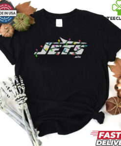 New York Jets Primary Logo Holiday Lights T Shirt