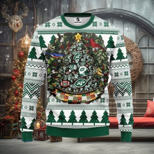 New York Jets Tree Ugly Christmas Fleece Sweater