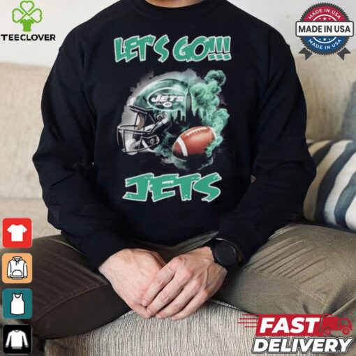 New York Jets Vintage Helmet Let’s Go Jets Shirt