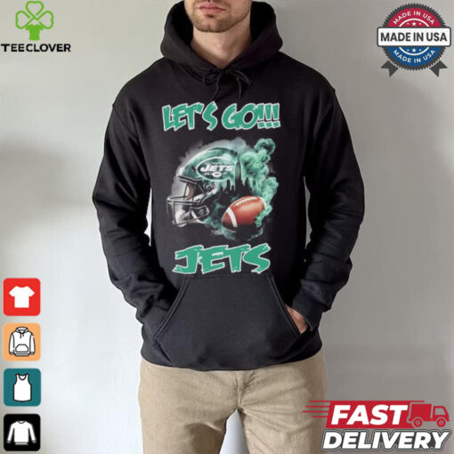 New York Jets Vintage Helmet Let’s Go Jets Shirt