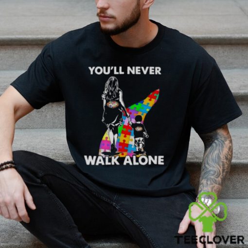 New York Jets You’ll Never Walk Alone Mom And Son Autism T Shirt