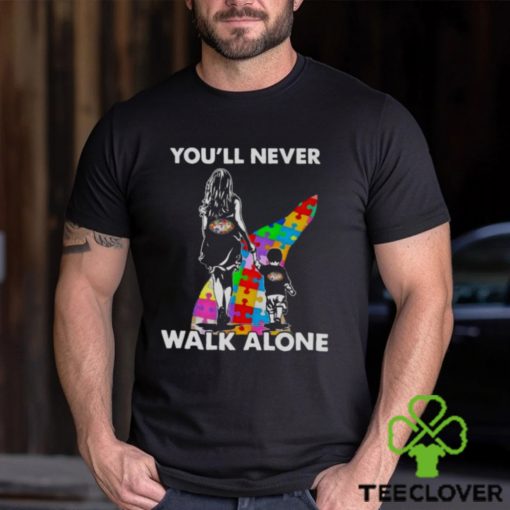 New York Jets You’ll Never Walk Alone Mom And Son Autism T Shirt