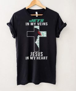 New York Jets in My Veins Jesus in My Heart 2024 Shirt