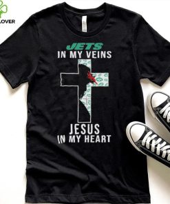 New York Jets in My Veins Jesus in My Heart 2024 Shirt