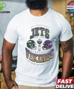 New York Jets vs. Minnesota Vikings 2024 NFL London Games Gridiron Showdown helmet shirt