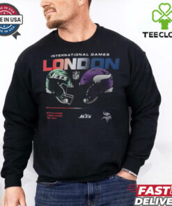 New York Jets vs. Minnesota Vikings Nike International Games London 2024 T Shirt 3 New York Jets vs. Minnesota Vikings Nike International Games London 2024 T Shirt