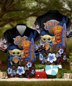 New York Knicks Baby Yoda National Basketball Hawaiian Shirt Association