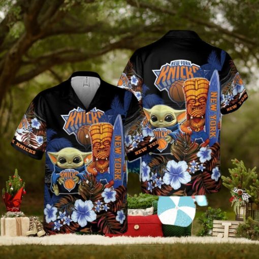 New York Knicks Baby Yoda National Basketball Hawaiian Shirt Association