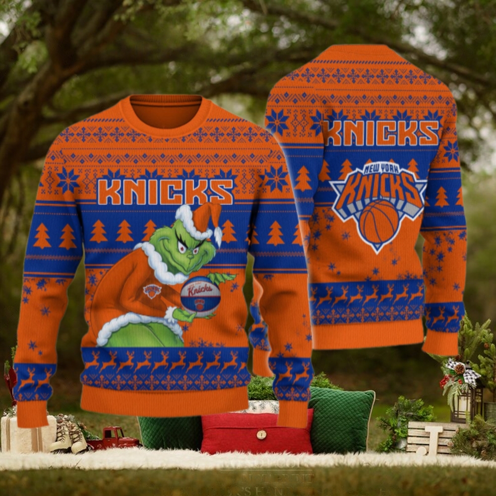 New York Knicks Grinch Christmas Ugly Sweater New York Knicks Grinch Christmas Ugly Sweater