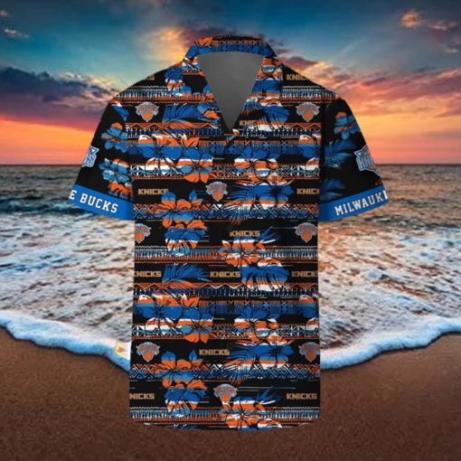 New York Knicks Hawaii Set Pattern Vintage 3D Hawaiian Shirt And Shorts