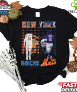 New York Knicks Jalen Brunson x New York Mets Francisco Lindor city skyline signatures hoodie, sweater, longsleeve, shirt v-neck, t-shirt